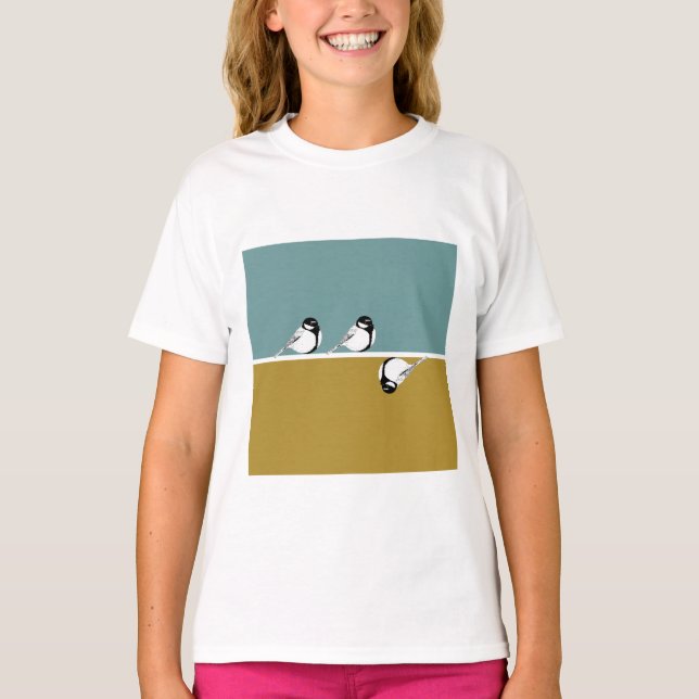 T - Shirt für Minimalistische Vogeldesignkids (Vorderseite)