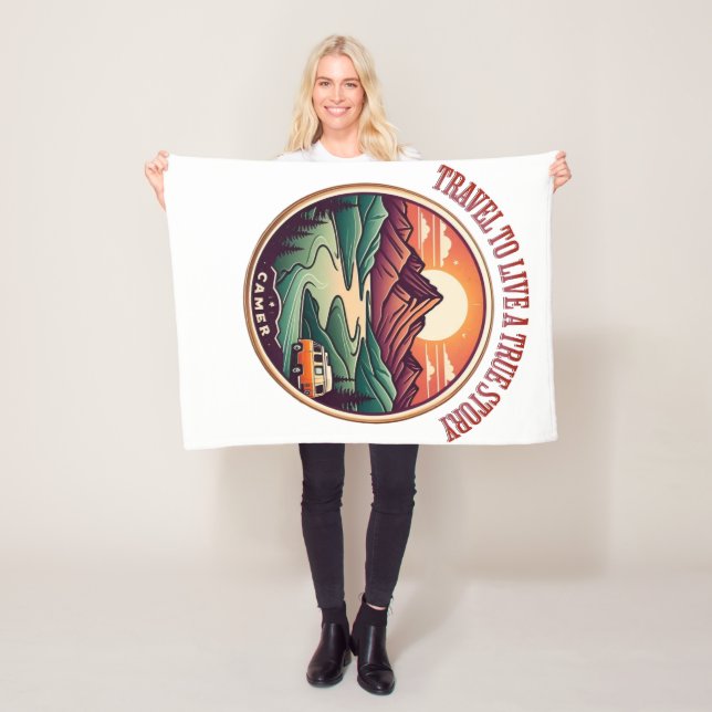 T-Shirt für Reisen in der wirklichen Geschichte —  Fleecedecke (Beispiel)