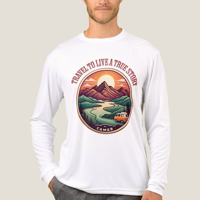 T-Shirt für Reisen in der wirklichen Geschichte —  Tri-Blend Shirt (Vorderseite)