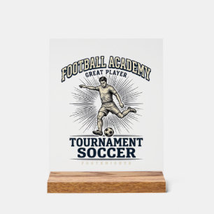 T-Shirt für Spieler des Vintage Soccer Academy Tur Acrylschild