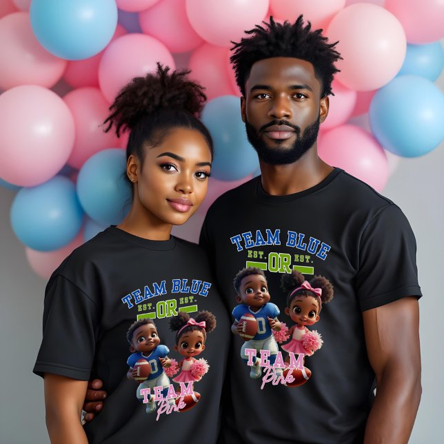 T - Shirt für Team Blue Team Pink Gender Reveal (Team Blue or Team Pink Gender Reveal Baby Shower Tshirts. Boy or Girl? Choose your team!)