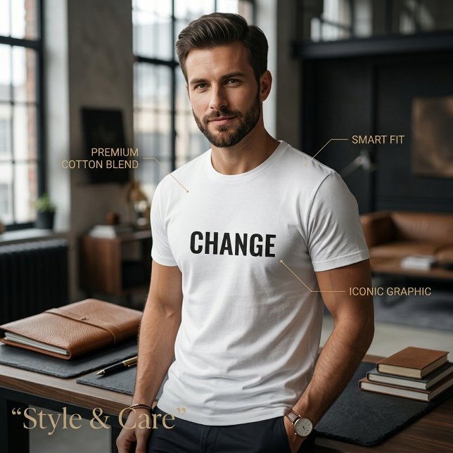 T-Shirt für Texterklärungen ändern für Männer benu (Change Text Statement Tee for Men Customizable)