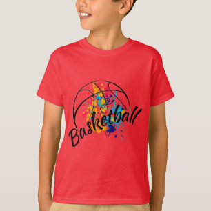 T - Shirt für Wasserfarbenbasketballboote