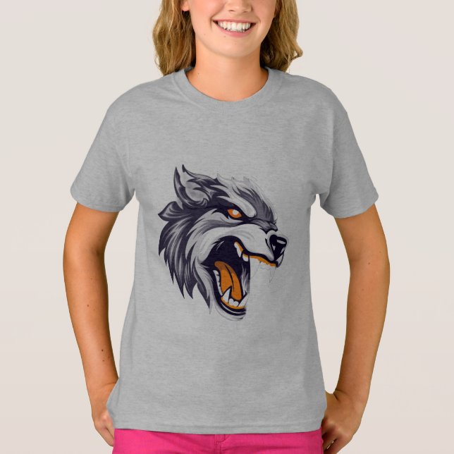 T-Shirt für wilde Wolfmädchen (Vorderseite)