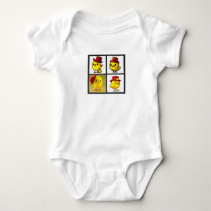 T-Shirt. Gelber Karosserieanzug für Niedliche Vöge Baby Strampler