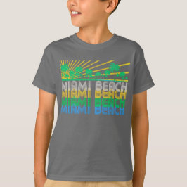 T - Shirt gelbes Grün-Retro Miami Beach Florida