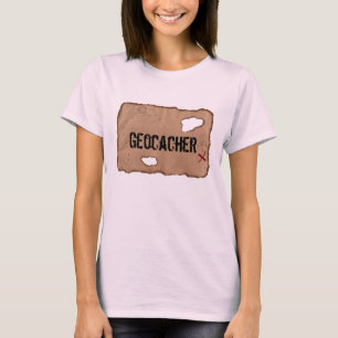 T - Shirt: Geocacher (Schatzkarte). Pink T-Shirt