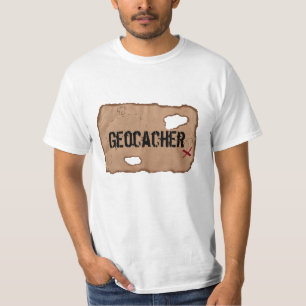T - Shirt: Geocacher (Schatzkarte). Weiß T-Shirt