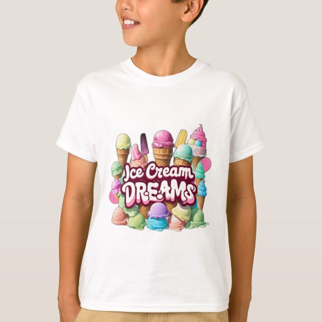 T - Shirt-Gestaltung von "Ice Cream Dreams" für Ki T-Shirt (Vorderseite)