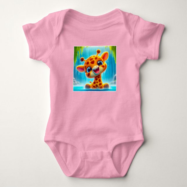 T-Shirt giraffe Baby Strampler (Vorderseite)