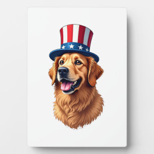 T-Shirt Golden Retriever zum vierten Juli im Vinta Fotoplatte