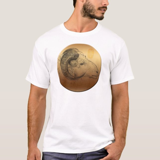 T-Shirt goldenes der RAM-Jahr-chinesisches (Vorderseite)