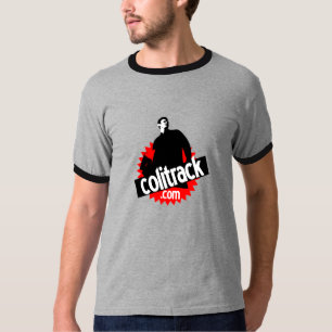 T - shirt grauer schwarzer Hals