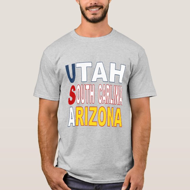 T - Shirt gris pour home DESIGN USA (Vorderseite)