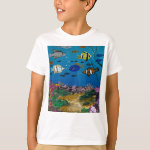 T-Shirt - handgefertigte Kunst - Ozeantiefen 