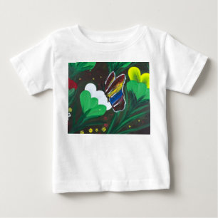 T-Shirt-Handmade Kunstwerk-Schmetterling Blüte Baby T-shirt