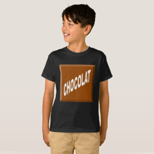T-Shirt Hanes Tagless Noir Kinder Design SCHOKOLAD
