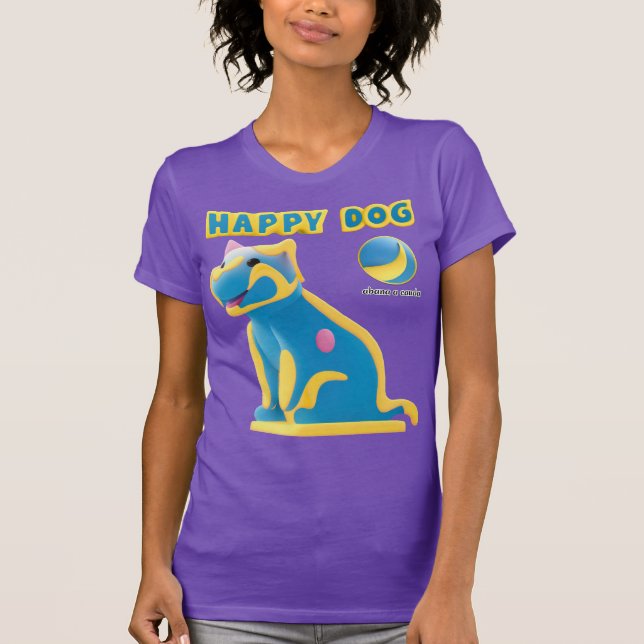 T-Shirt Happier dog (Vorderseite)
