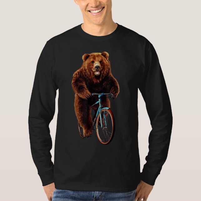 T - Shirt - Happy Grizzly Bär Rad Mountain Bike (Vorderseite)
