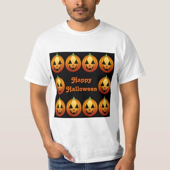 T - Shirt Happy Halloween Pumpkins (Vorderseite)