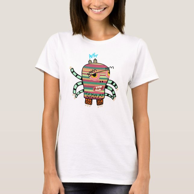 T - Shirt HAPPY MONSTER STIMME MIT NAME (Vorderseite)