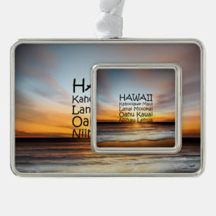 T-SHIRT Hawaii Rahmen-Ornament Silber