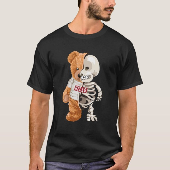 T-Shirt Hello Bar Toy Half Skeleton Wildlife Anima (Vorderseite)