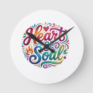 T-Shirt "Herz & Seele" – Inspirierende Liebe & Lei Runde Wanduhr