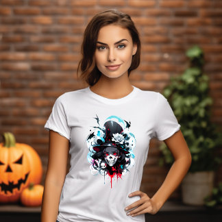 T-Shirt Hexenkopf im Skelett