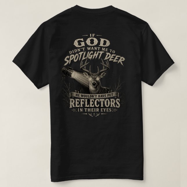 T-Shirt Hirsch im Scheinwerferlicht  (Design Rückseite)