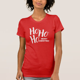 T-Shirt : Ho Ho Ho Frohe Weihnachten (rot)