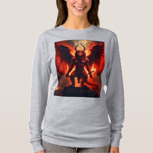 T-Shirt Höllengeflügelter Krieger – Feuriger Dämon