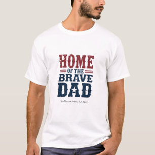 T-Shirt 'Home of the Brave Dad' – Maßgeschneiderte