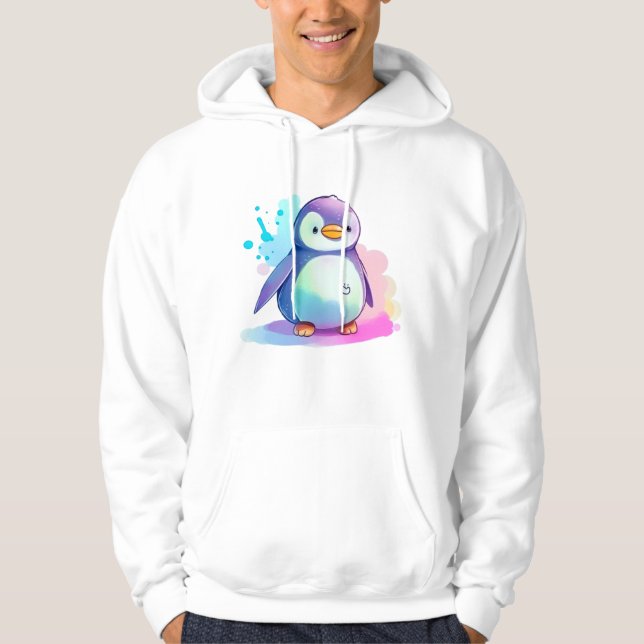T - Shirt Hoodie Penguin Farbenfrohe Geschenke (Vorderseite)