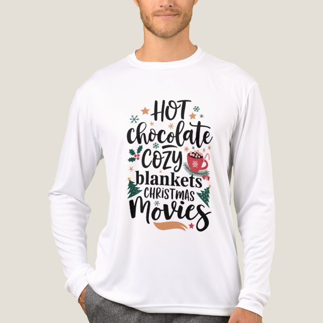 T-Shirt-Hot Chocolate & Cozy Christmas Vibes  Tri-Blend Shirt (Vorderseite)