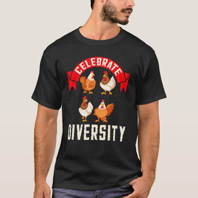 T-Shirt Huhn Vielfalt feiern (Vorderseite)