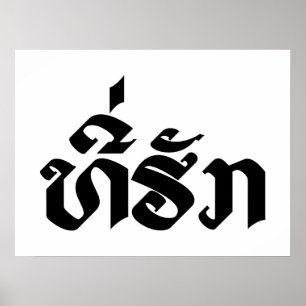 T-Shirt-Huk / Beloved Lao Laos Laotian Sprachskrip Poster