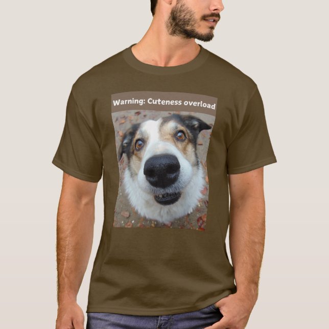 T - Shirt Hund drucken Witziges Warnsignal: Kutnes (Vorderseite)