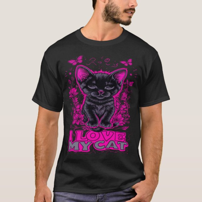T - SHIRT I LIEBE MEINES CAT-NEUES FASHION-DESIGNE (Vorderseite)