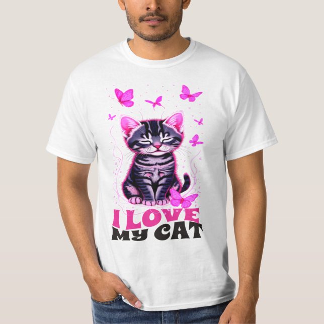 T - SHIRT I LIEBE MEINES CAT-NEUES FASHION-DESIGNE (Vorderseite)