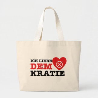 T-Shirt - Ich Liebe Demokratie Jumbo Stoffbeutel