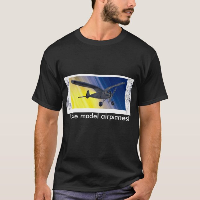 T - Shirt - Ich Liebe Modellflugzeuge! (Vorderseite)