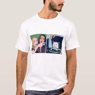 T-Shirt im Pop-Art-Stil mit dem Meme 'Frau schreit