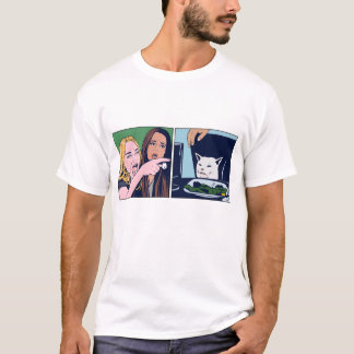 T-Shirt im Pop-Art-Stil mit dem Meme 'Frau schreit
