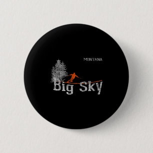 T-Shirt im Stil der 80er Jahre Big Sky Montana Vin Button