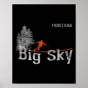 T-Shirt im Stil der 80er Jahre Big Sky Montana Vin Poster