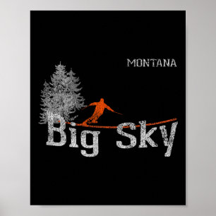 T-Shirt im Stil der 80er Jahre Big Sky Montana Vin Poster