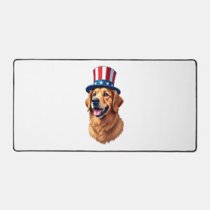 T-Shirt im Vintage-Stil Golden Retriever zum 4. Ju Schreibtischunterlage