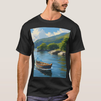 T - Shirt in einem Boot im Meer