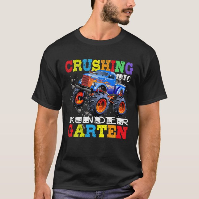 T-Shirt in Kindergarten zerquetschen Monster Truck (Vorderseite)